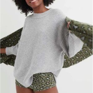 waffle oversized crew sweater